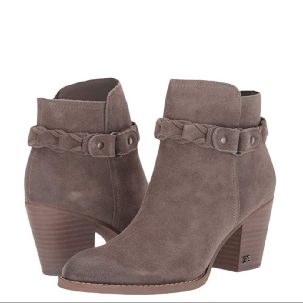 𝅺SAM Edelman FlintGrey Sued Leather Minetta Booties